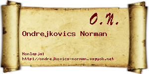 Ondrejkovics Norman névjegykártya